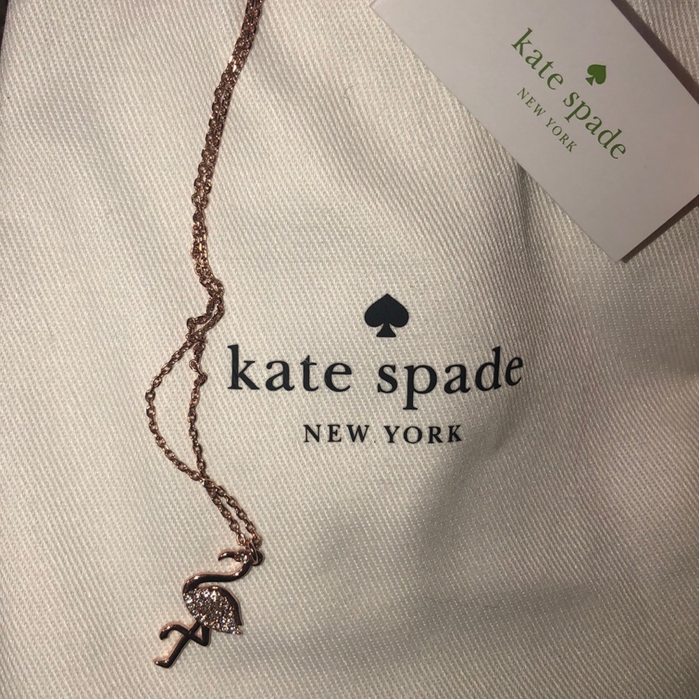 Rose gold Kate Spade Flamingo Necklace